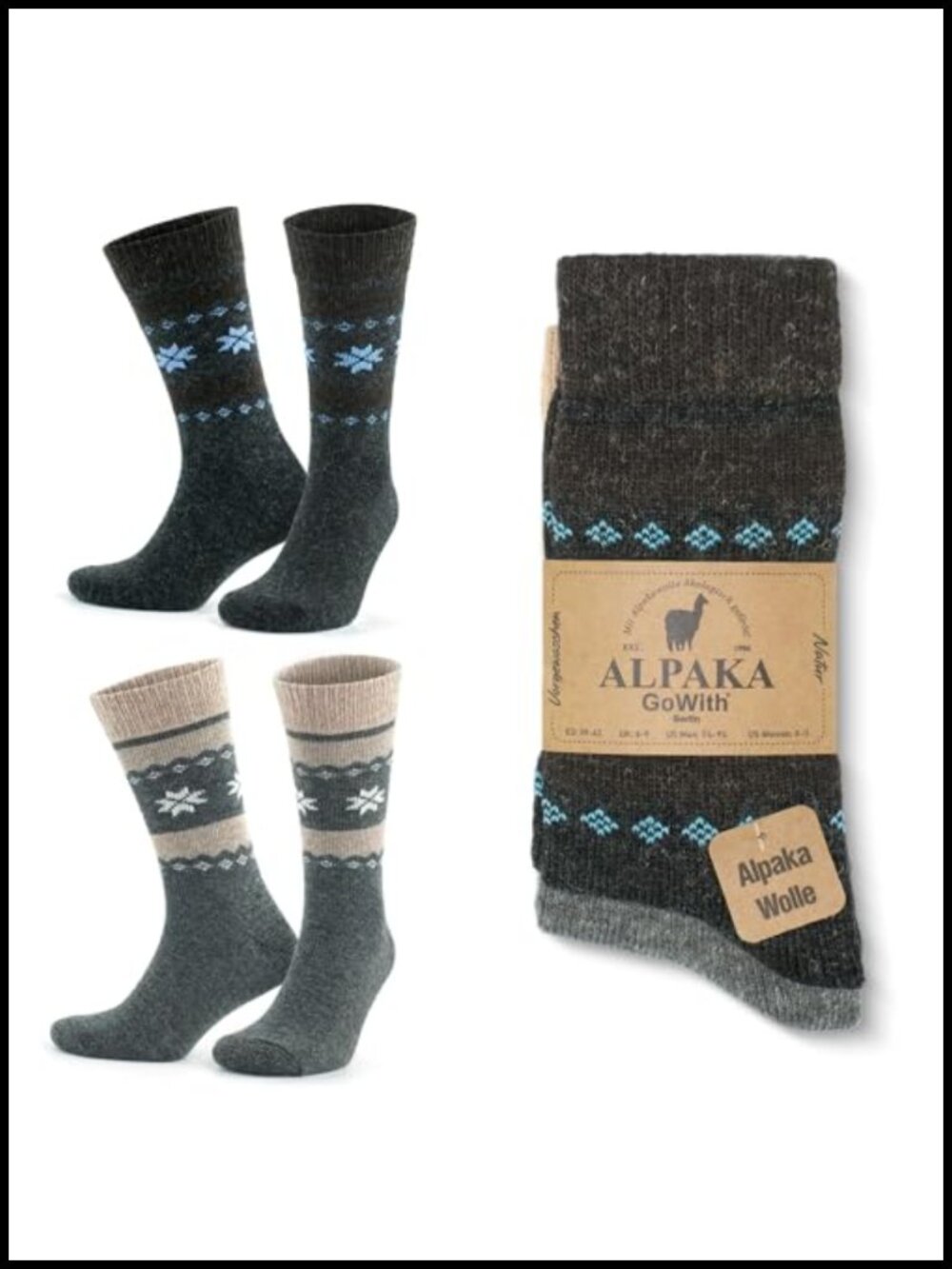 Alpaca Merino Wool Blend Crew Socks Thermal Boot Socks